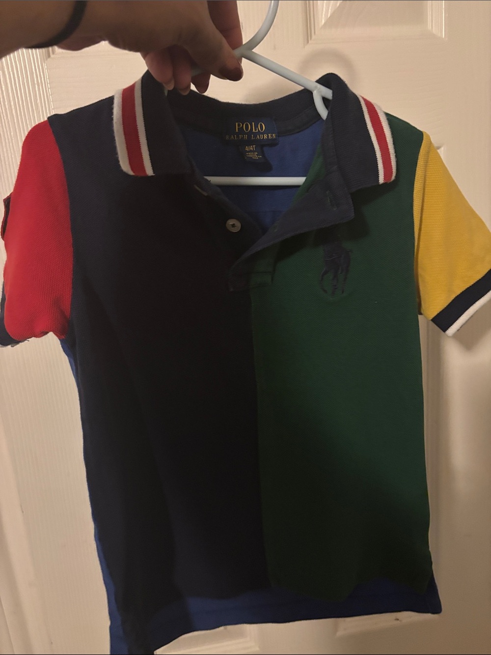 Polo by Ralph Lauren Kids Multicolor Block Polo - Navy/Green/Red/Yellow